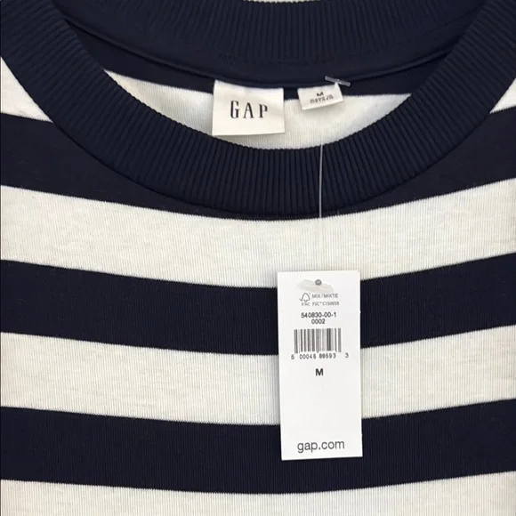 NWT Gap Striped Navy and White Sleeveless Dress - Picture 2 of 5